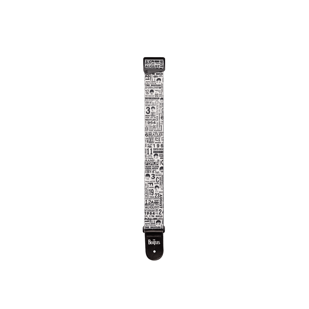 D'addario 50btl13 Beatles 1964 Us Tour Ticket Stubs Guitar Strap, Black And White - Sangle Courroie - Variation 2