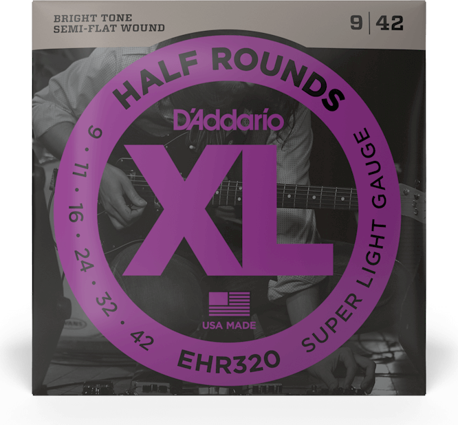 D'addario Jeu De 6 Cordes Ehr320 Electric Half Round Super Light 09-42 - Cordes Guitare Électrique - Main picture