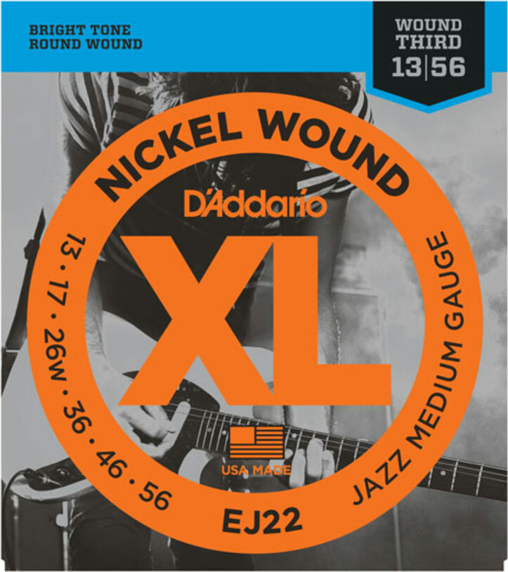 D'addario Jeu De 6 Cordes Ej22 Nickel Round Wound Jazz Medium 13-56 - Cordes Guitare Électrique - Main picture