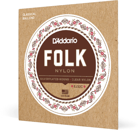 D'addario Ej32c Folk Nylon Ball End Silver Wound - Cordes Guitare Acoustique - Main picture