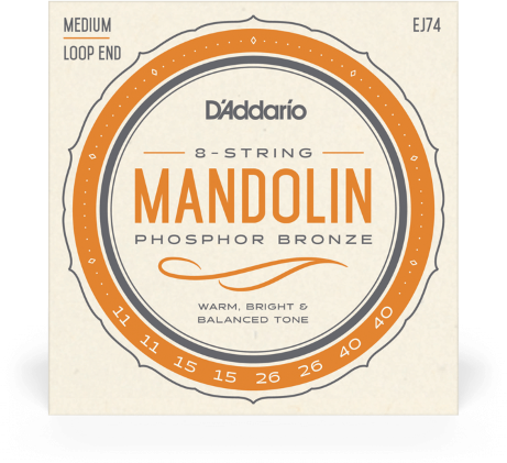 D'addario Ej74 Mandolin Strings Phosphor Bronze Medium 11-40 - Cordes Mandoline - Main picture