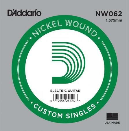 D'addario Electric (1) Nw062 Single Xl Nickel Wound 062 - Cordes Guitare Électrique - Main picture