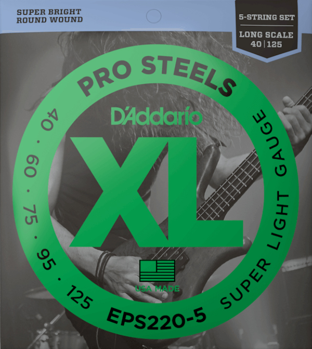 D'addario Eps220-5 Prosteels Round Wound Electric Bass Long Scale 5c 40-125 - Cordes Basse Électrique - Main picture