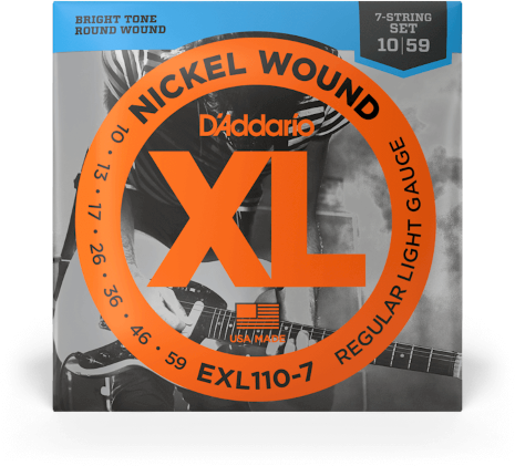 D'addario Jeu De 7 Cordes Exl110-7 Nickel Round Wound 7-string Regular Light 10-59 - Cordes Guitare Électrique - Main picture