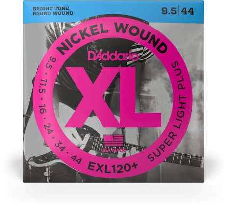 D'addario Jeu De 6 Cordes Exl120+ Nickel Round Wound Super Light Plus 9.5-44 - Cordes Guitare Électrique - Main picture