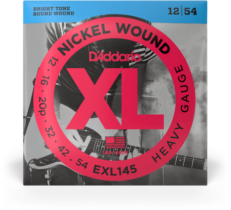 D'addario Jeu De 6 Cordes Exl145 Nickel Round Wound Heavy 12-54 - Cordes Guitare Électrique - Main picture