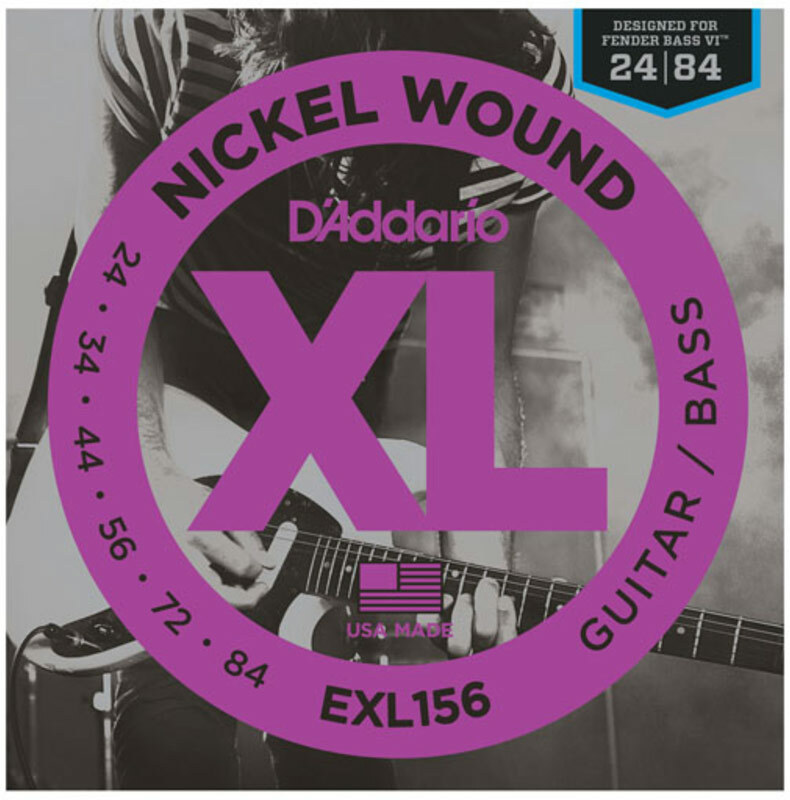 D'addario Exl156 Nickel Round Wound Fender Bass Vi 24-84 - Cordes Basse Électrique - Main picture