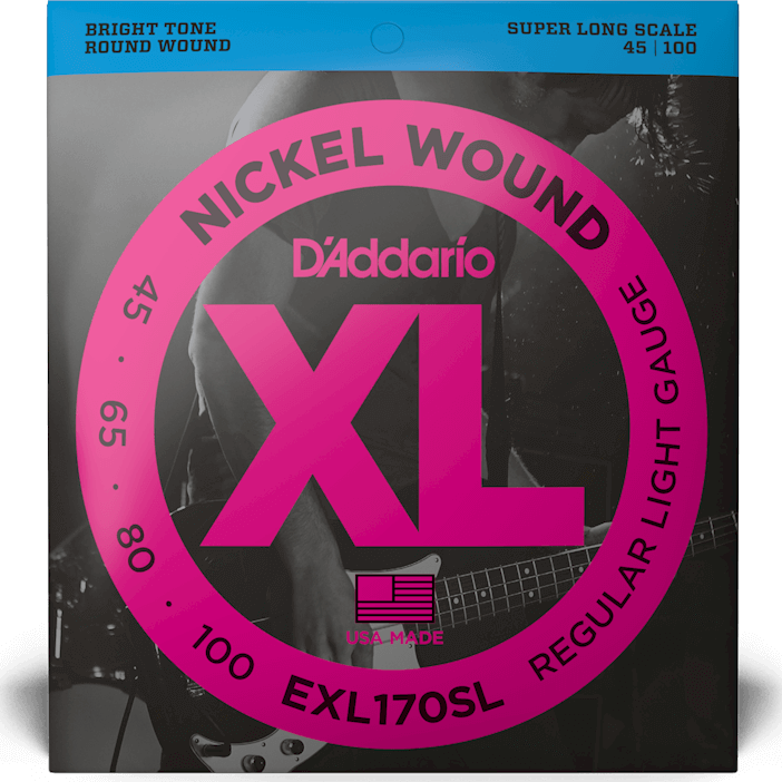 D'addario Jeu De 4 Cordes Exl170sl Bass (4) Light / Super Long Scale 45-100 - Cordes Basse Électrique - Main picture