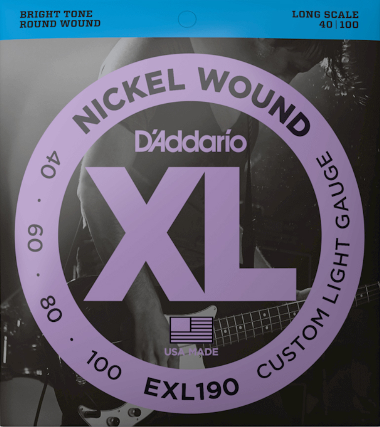 D'addario Exl190 Nickel Round Wound Electric Bass Long Scale 4c 40-100 - Cordes Basse Électrique - Main picture