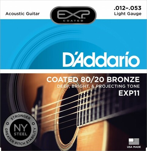 D'addario Exp11ny Coated 80/20 Bronze Extra Light 12-53 - Cordes Guitare Acoustique - Main picture