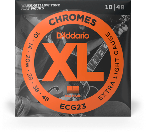 D'addario Jeu De 6 Cordes Guit. Elec. 6c Chromes Jazz 010.048 Ecg23 - Cordes Guitare Électrique - Main picture