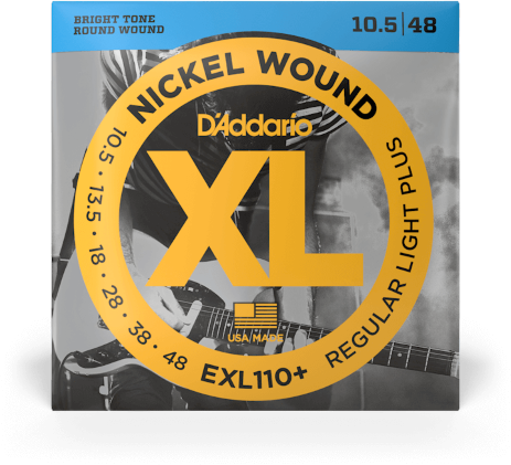 D'addario Guit. Elec. 6c Nickel Round Wound Regular Light Plus 10.5-48 Exl110+ - Cordes Guitare Électrique - Main picture