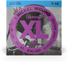 D'addario Jeu De 6 Cordes Guit. Elec. 6c Nickel Wound 009.042 Exl120 - Cordes Guitare Électrique - Main picture