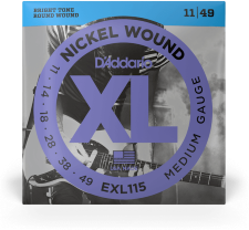 D'addario Jeu De 6 Cordes Guit. Elec. 6c Nickel Wound 011.049 Exl115 - Cordes Guitare Électrique - Main picture