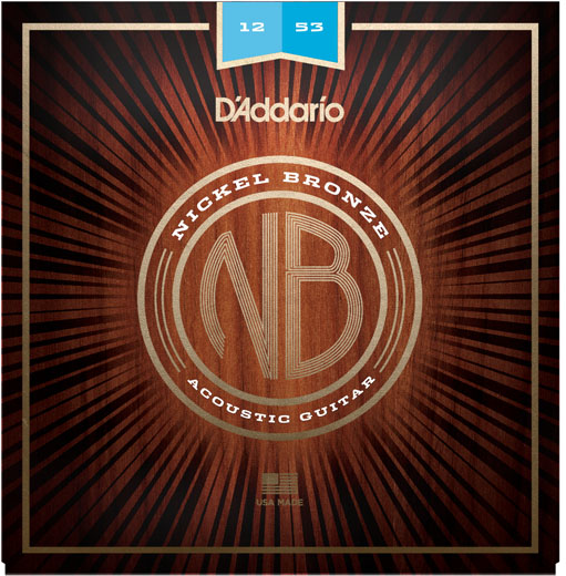 D'addario Jeu De 6 Cordes Nickel Bronze Acoustic Guitar Nb1253 Light 12-53 - Cordes Guitare Acoustique - Main picture