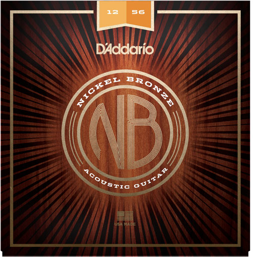 D'addario Jeu De 6 Cordes Nickel Bronze Acoustic Guitar Nb1256 Light Top Medium Bottom 12-56 - Cordes Guitare Acoustique - Main picture