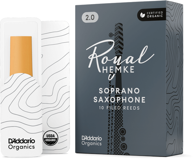 D'addario Rhkp10ssx200 Royal Hemke Organic Soprano Saxophone Reeds, Strength 2.0, 10-pack - Anche Saxophone - Main picture