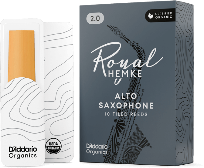 D'addario Royal Hemke Organic Alto Saxophone Reeds, Strength 3.0, 10-pack - Anche Saxophone - Main picture