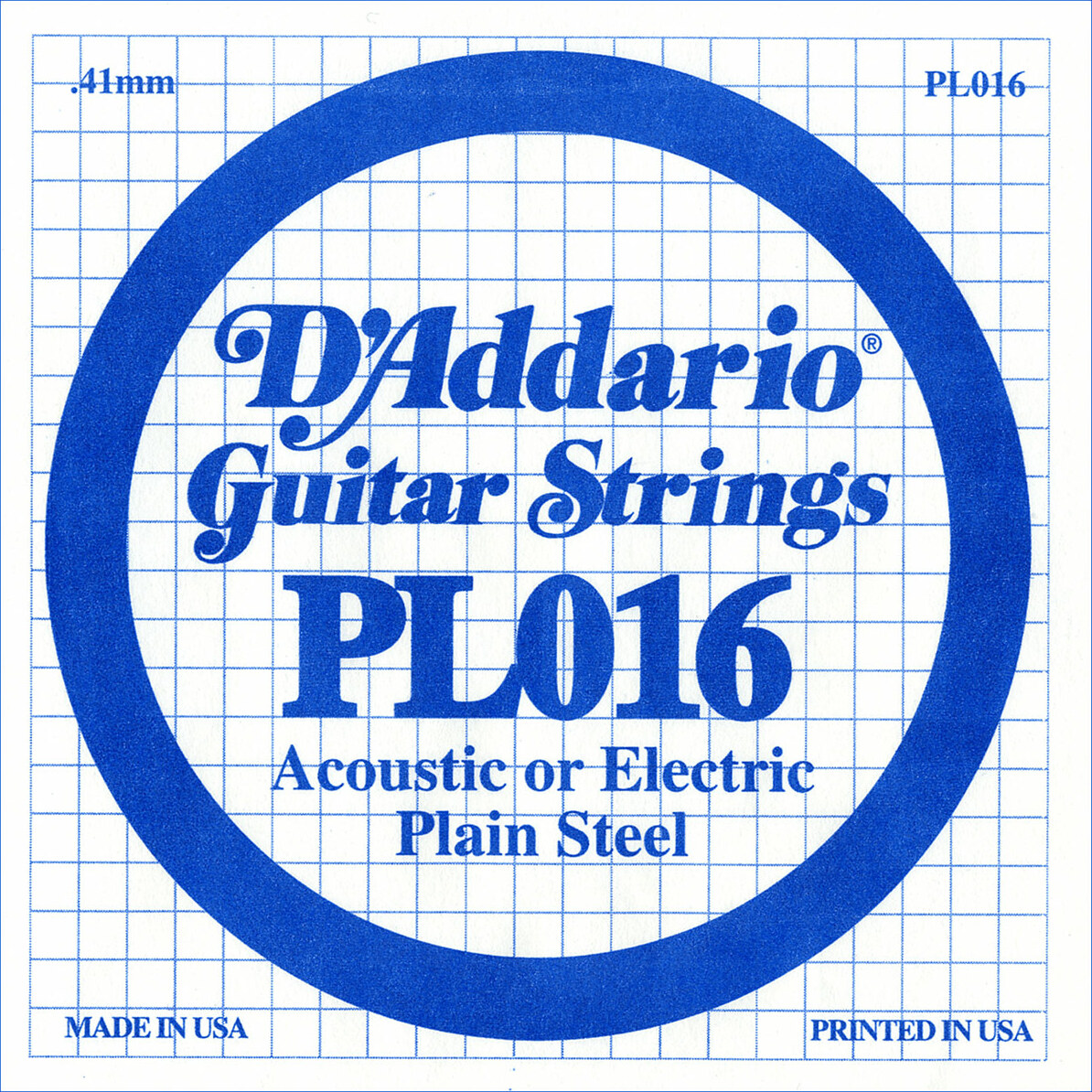 D'addario Corde Au DÉtail Xl Nickel Single Pl016 Acier Plein - Cordes Guitare Électrique - Main picture