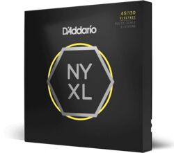 Cordes guitare électrique D'addario 45-130 HybridLight 5-String, Multiscale, NYXL Bass Guitar Strings - Jeu de 5 cordes