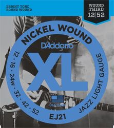 EJ21 Nickel Wound Electric Bass 12-52 - jeu de 6 cordes