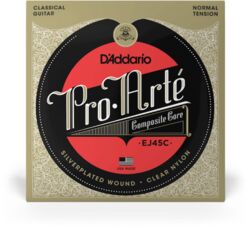 Cordes guitare classique nylon D'addario EJ45C Pro Arte Classical Composite Core - Jeu de 6 cordes