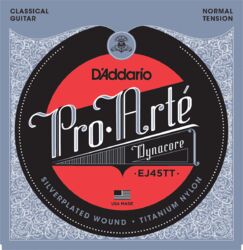 Cordes guitare classique nylon D'addario EJ45TT Pro Arte Classical Dynacore - Jeu de 6 cordes
