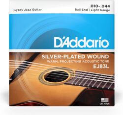 Cordes guitare acoustique D'addario EJ83L Acoustic Gipsy Jazz Regular Light Ball End 10-44 - Jeu de 6 cordes