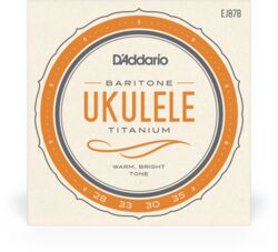 Cordes ukelele  D'addario EJ87B Ukulélé Baritone (4)  Pro-Arté Titanium 028-035w - Jeu de 6 cordes