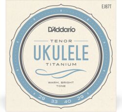 Cordes ukelele  D'addario EJ87T Ukulélé Tenor (4)  Pro-Arté Titanium 029-029 - Jeu de 6 cordes