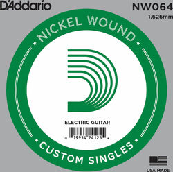 Cordes guitare acoustique D'addario Electric (1) NW064  Single XL Nickel Wound 064 - Corde au détail