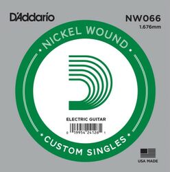 Cordes guitare électrique D'addario Electric (1) NW066  Single XL Nickel Wound 066 - Corde au détail