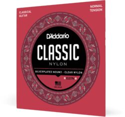 Cordes guitare classique nylon D'addario GUIT. CLASSIQUE CLASSIC NYLON NORMAL - Jeu de 6 cordes