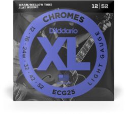 ECG25 Chromes Flat Wound, Light, 12-52