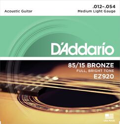 Cordes guitare acoustique D'addario EZ920 Acoustic 012-054