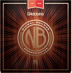 Cordes guitare acoustique D'addario NB1356 Acoustic Nickel Bronze Set 13-56