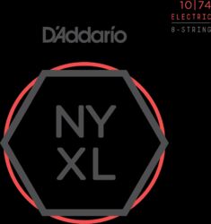 Cordes guitare électrique D'addario NYXL1074 8-String Nickel Wound Electric Guitar Strings 10-74