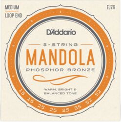 Cordes mandoline D'addario EJ76 Phosphor Bronze Mandola 15-52 - Jeu de 8 cordes