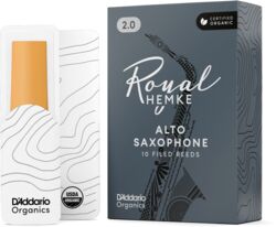 Anche saxophone D'addario RHKP10ASX250 Royal Hemke Organic Alto Saxophone Reeds, Strength 2.5, 10-pack