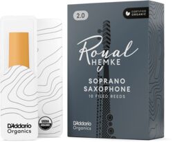 RHKP10SSX350 Royal Hemke Organic Soprano Saxophone Reeds, Strength 3.5, 10-pack