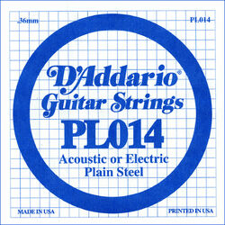 Cordes guitare électrique D'addario XL Nickel Single PL014 - Corde au détail