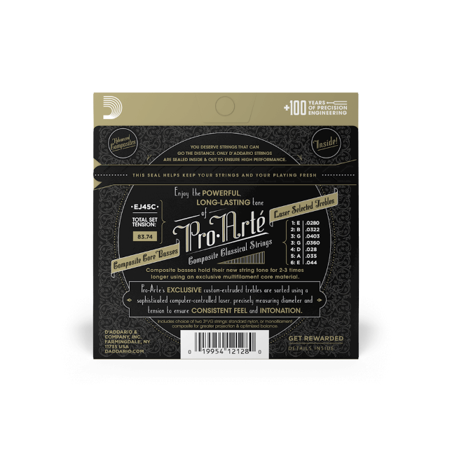 D'addario Jeu De 6 Cordes Ej45c Pro Arte Classical Composite Core - Normal Tension - Cordes Guitare Classique Nylon - Variation 1