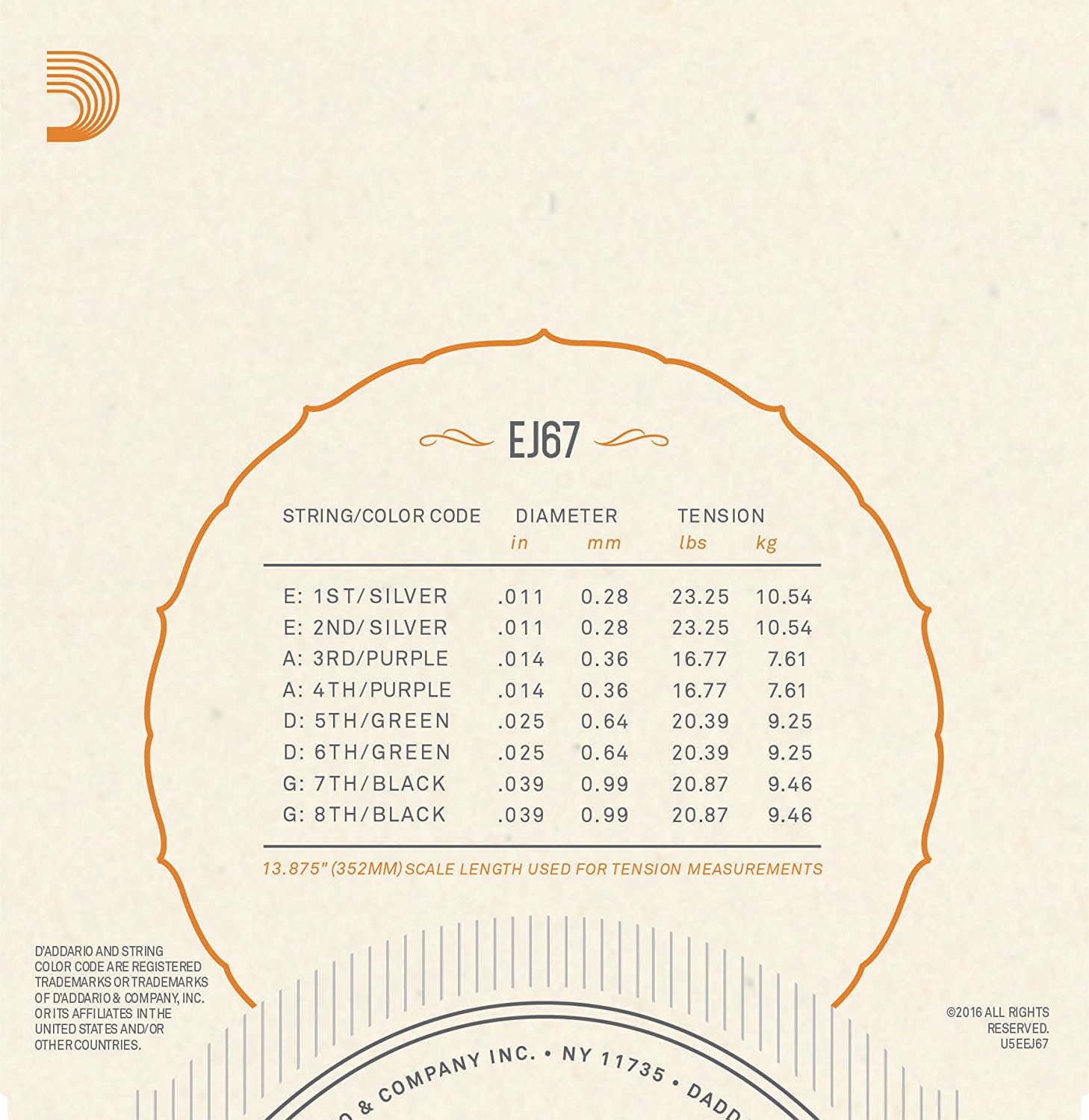 D'addario Ej67 Mandoline Light  .011 - .039 - Cordes Mandoline - Variation 1