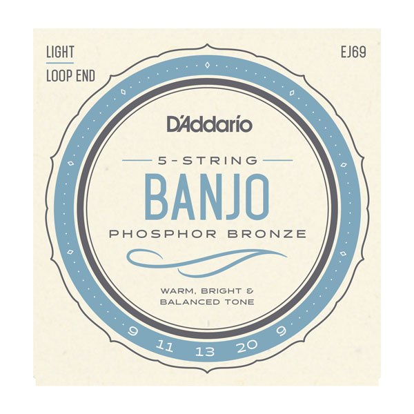 D'addario Jeu De 5 Cordes Ej69 5-string Banjo Phosphor Bronze Light 9-20 - Corde Banjo - Variation 1