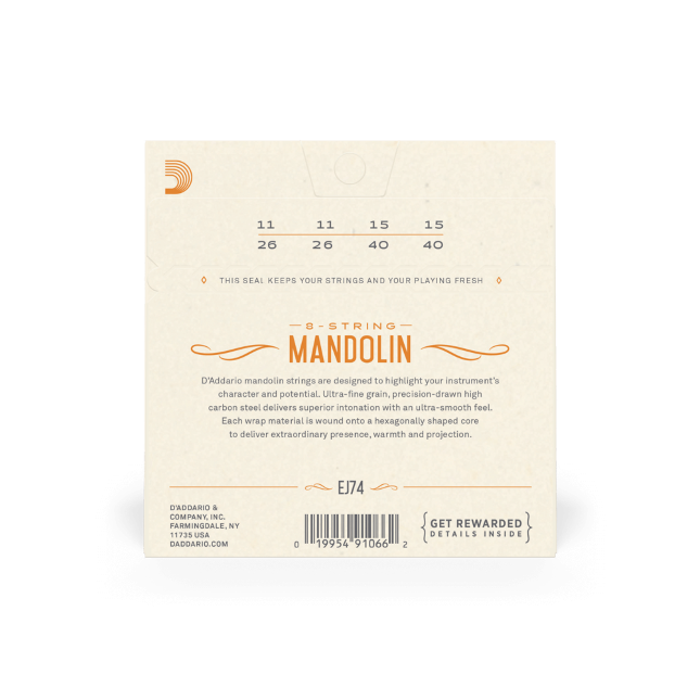 D'addario Ej74 Mandolin Strings Phosphor Bronze Medium 11-40 - Cordes Mandoline - Variation 2
