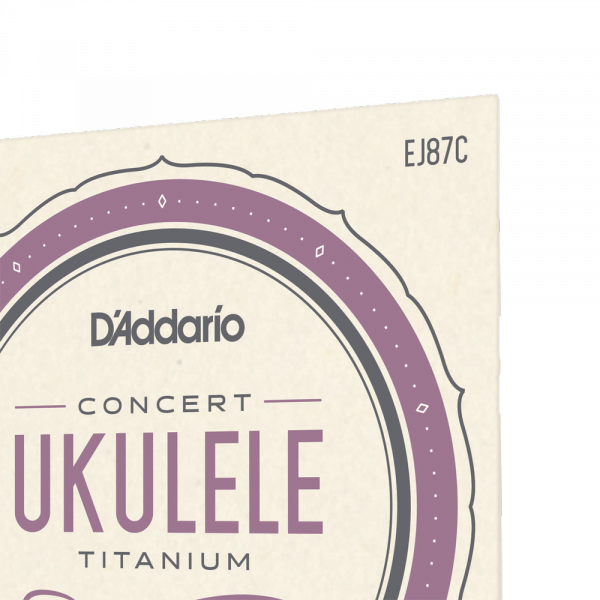 Cordes ukelele  D'addario EJ87C Ukulélé Concert (4)  Pro-Arté Titanium 024-029 - jeu de 6 cordes