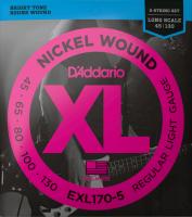 EXL170-5 Electric Bass 5-String Set Nickel Round Wound Long Scale 45-130 - jeu de 5 cordes