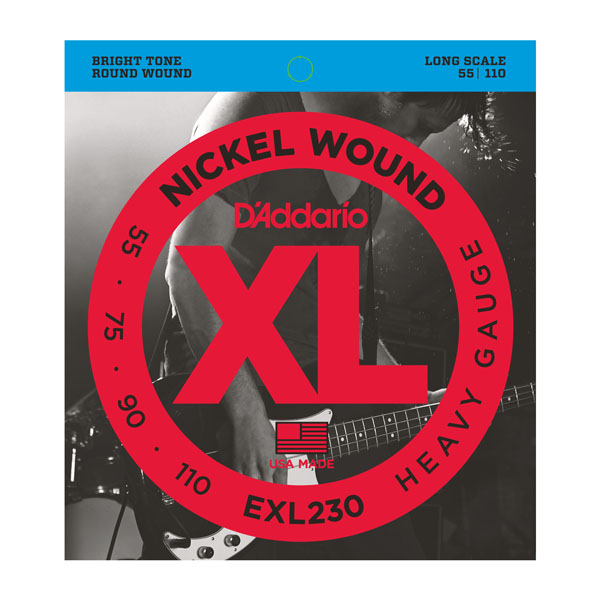 Cordes basse électrique D'addario EXL230 Nickel Wound Electric Bass 55-110 - Jeu de 6 cordes