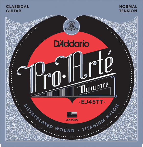 Cordes guitare classique nylon D'addario EJ45TT Pro Arte Classical Dynacore - jeu de 6 cordes