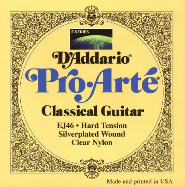 Cordes guitare classique nylon D'addario EJ46 Pro Arte Classical Nylon Core - jeu de 6 cordes